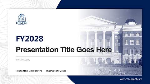 Belmont University Academic Presentation/Research Findings Report PPT Template
