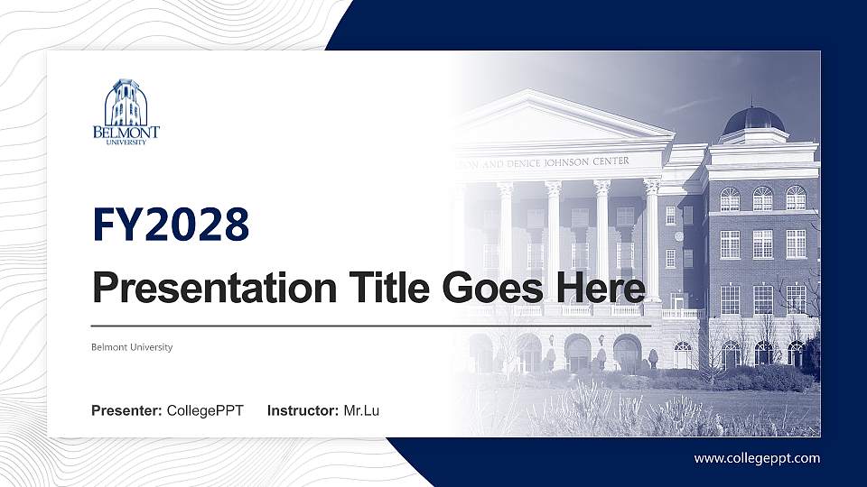 Belmont University Academic Presentation/Research Findings Report PPT Template16:9 ratio PPT effect preview image