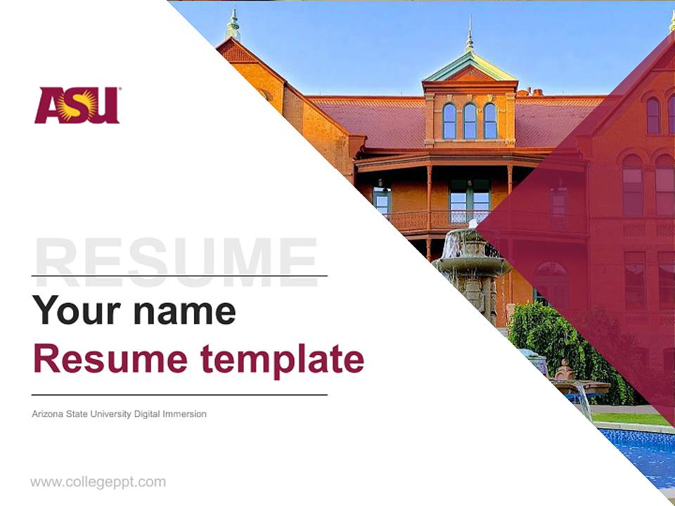 Arizona State University Digital Immersion Resume PPT Template4:3 ratio PPT effect preview image5