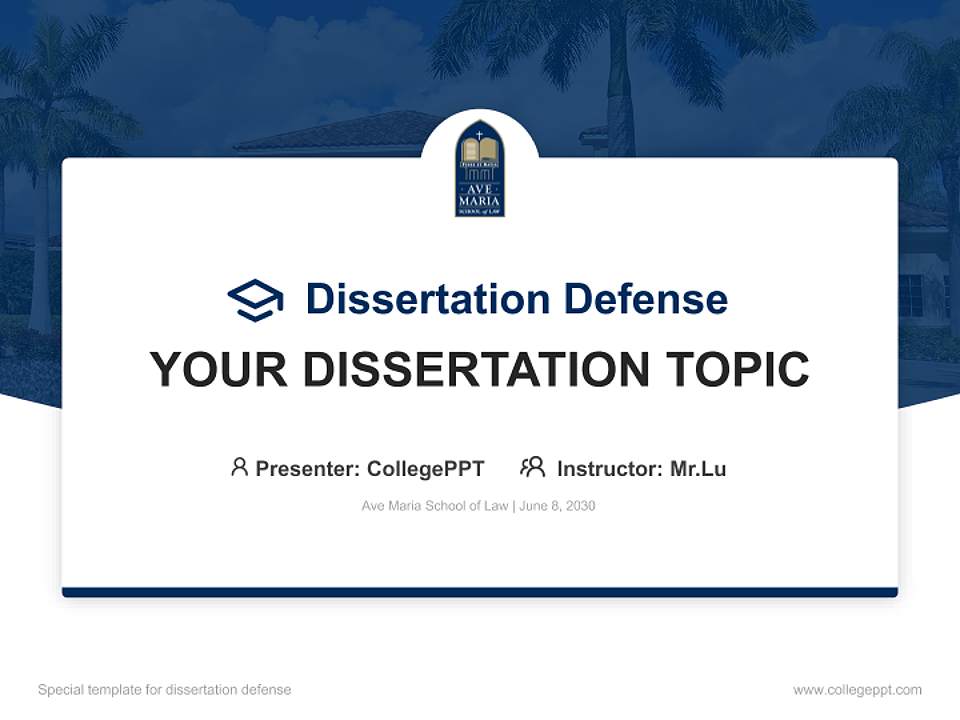 Ave Maria School of Law Graduation Thesis Defense PPT Template4:3 ratio PPT effect preview image7