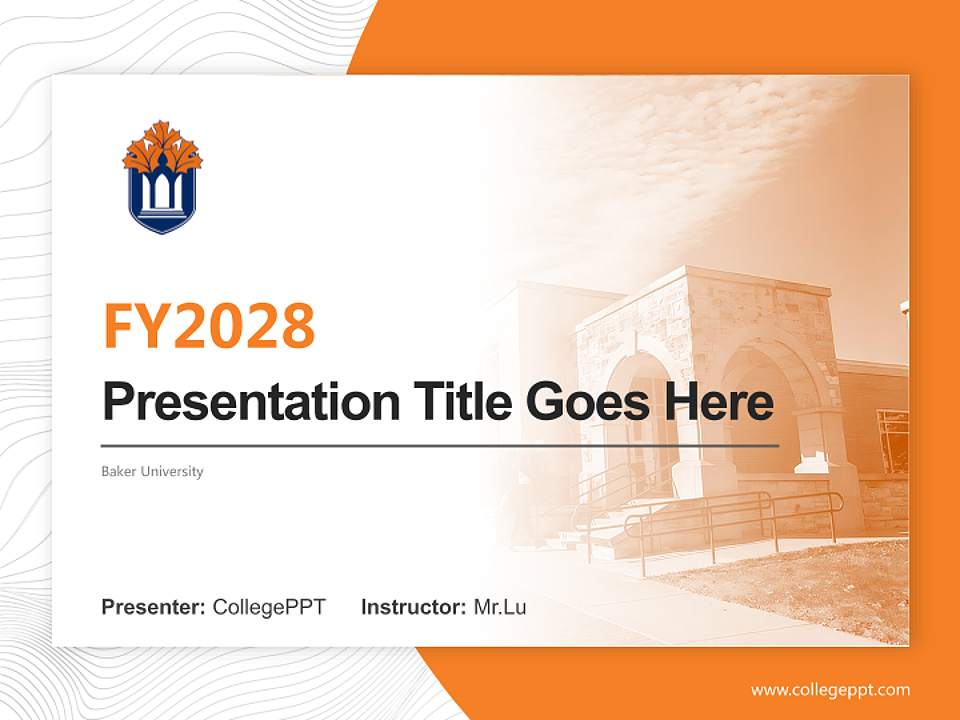 Baker University Academic Presentation/Research Findings Report PPT Template4:3 ratio PPT effect preview image5