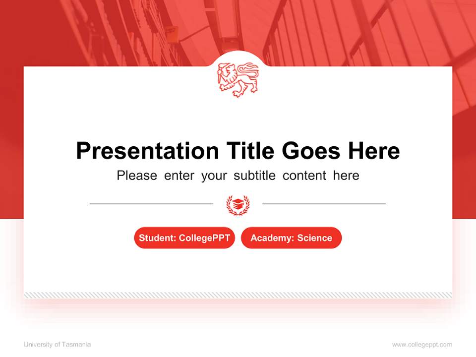 University of Tasmania National Scholarship Defense PPT Template4:3 ratio PPT effect preview image4