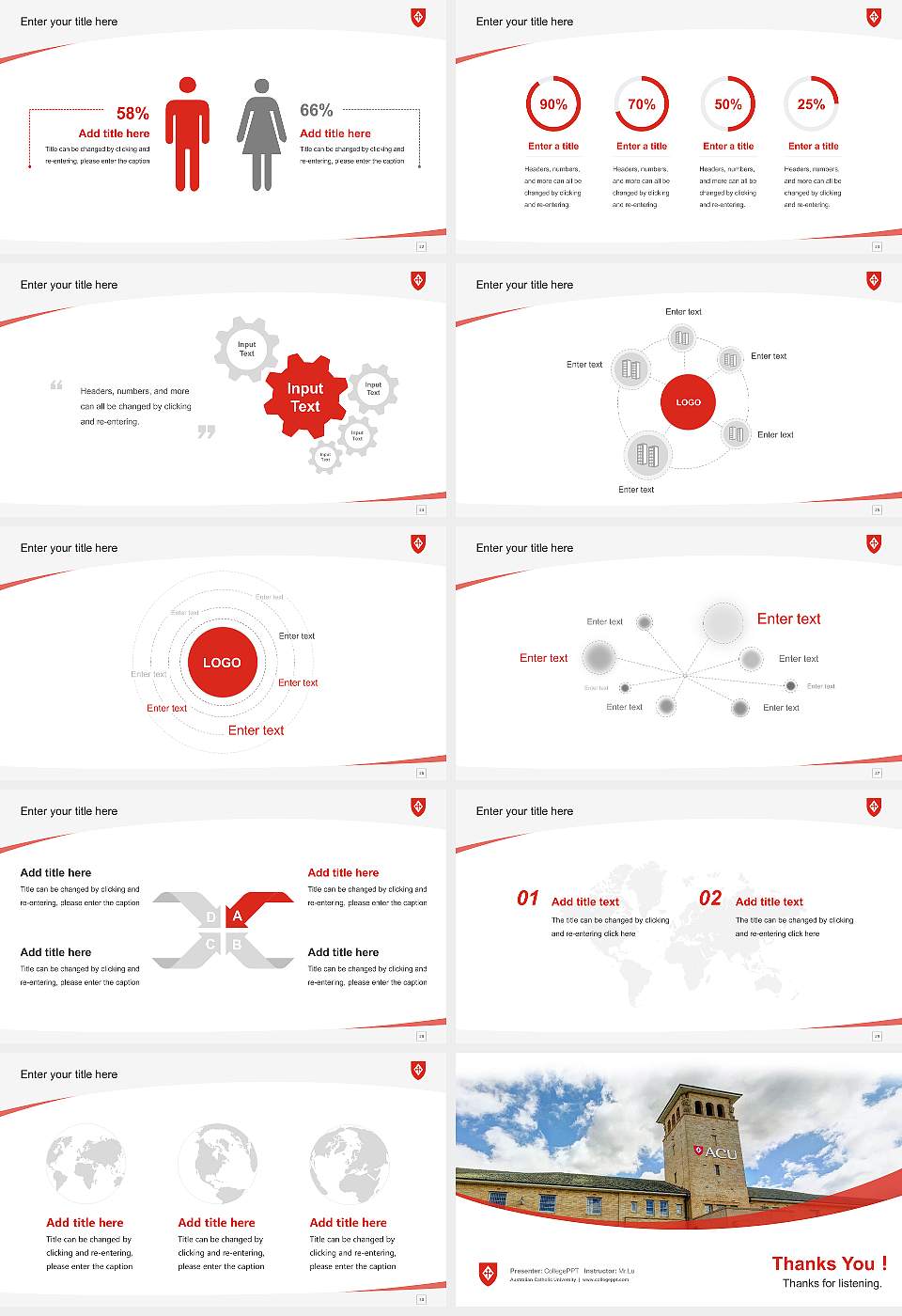 Australian Catholic University Course/Courseware Creation PPT Template16:9 ratio PPT effect preview image4