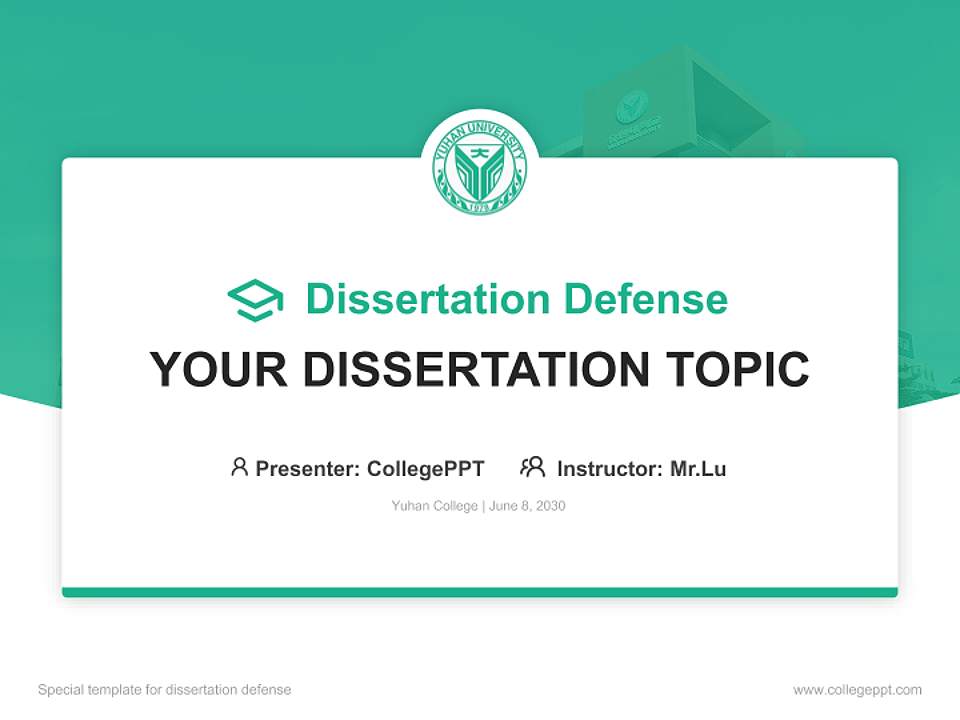Yuhan College Graduation Thesis Defense PPT Template4:3 ratio PPT effect preview image7