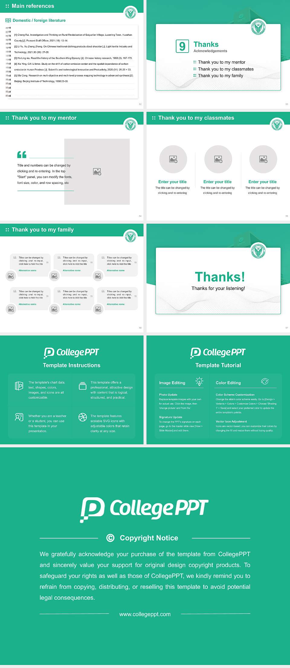 Yuhan College Graduation Thesis Defense PPT Template4:3 ratio PPT effect preview image7