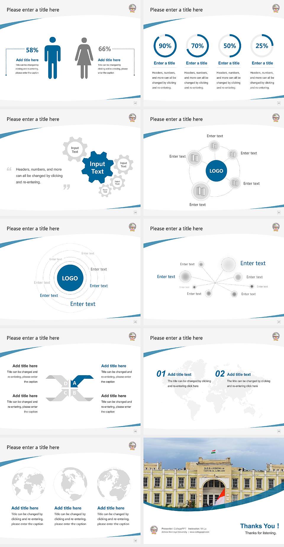 Adikavi Nannaya University Course/Courseware Creation PPT Template4:3 ratio PPT effect preview image4