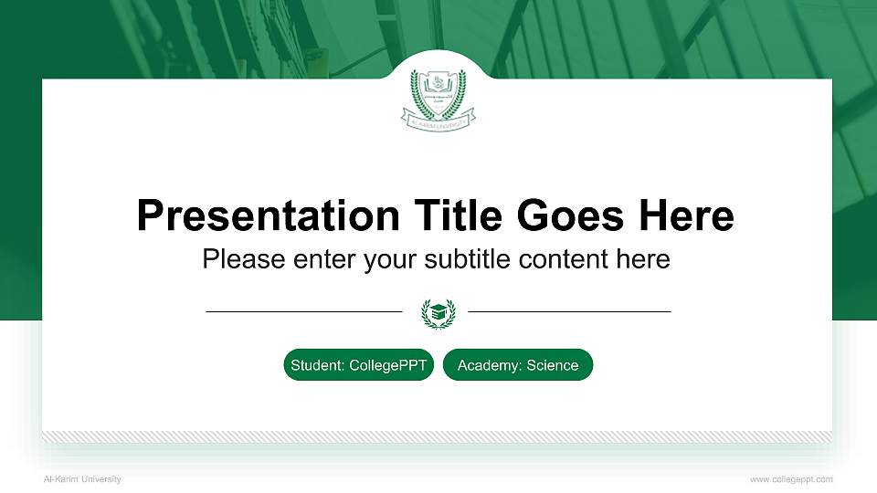 Al-Karim University National Scholarship Defense PPT Template16:9 ratio PPT effect preview image