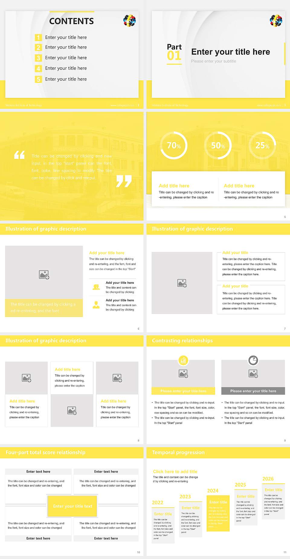 Waikato Institute of Technology Thesis Proposal/Graduation Defense PPT Template4:3 ratio PPT effect preview image2