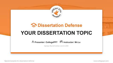 Apeejay Stya University Graduation Thesis Defense PPT Template