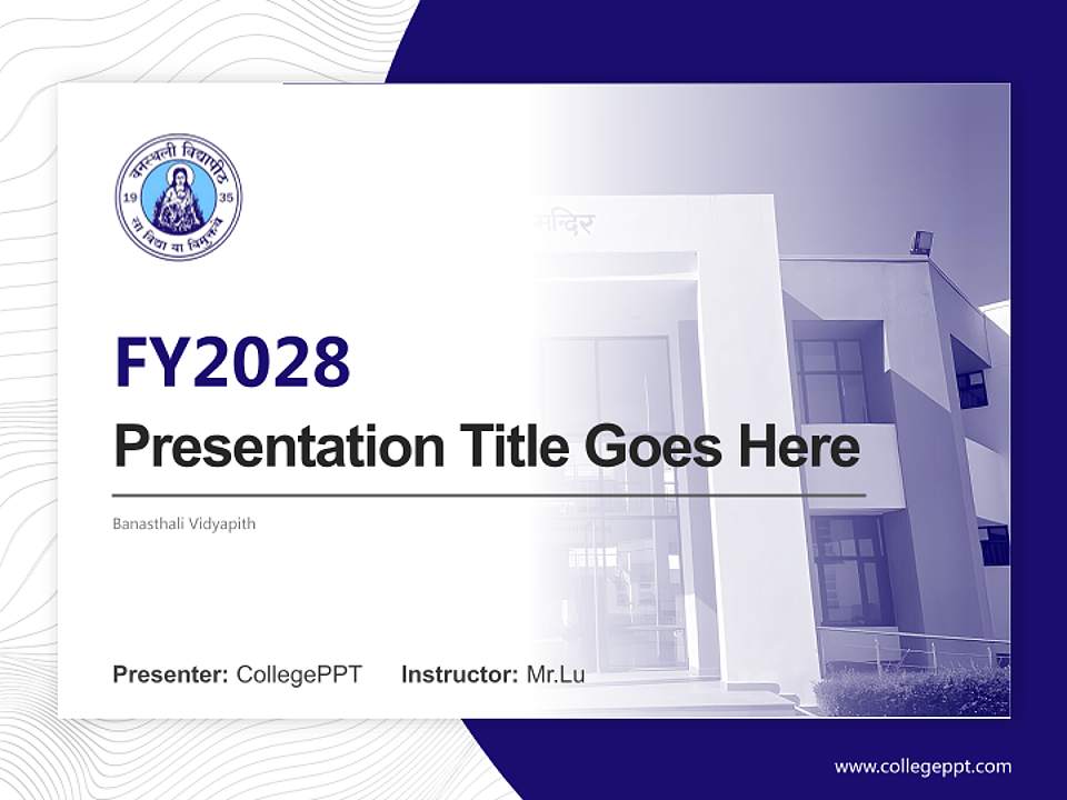 Banasthali Vidyapith Academic Presentation/Research Findings Report PPT Template4:3 ratio PPT effect preview image5