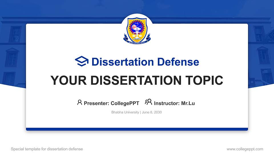 Bhabha University Graduation Thesis Defense PPT Template16:9 ratio PPT effect preview image
