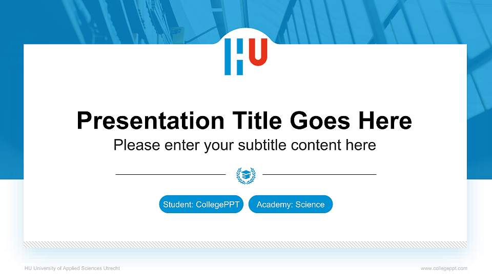 HU University of Applied Sciences Utrecht National Scholarship Defense PPT Template16:9 ratio PPT effect preview image
