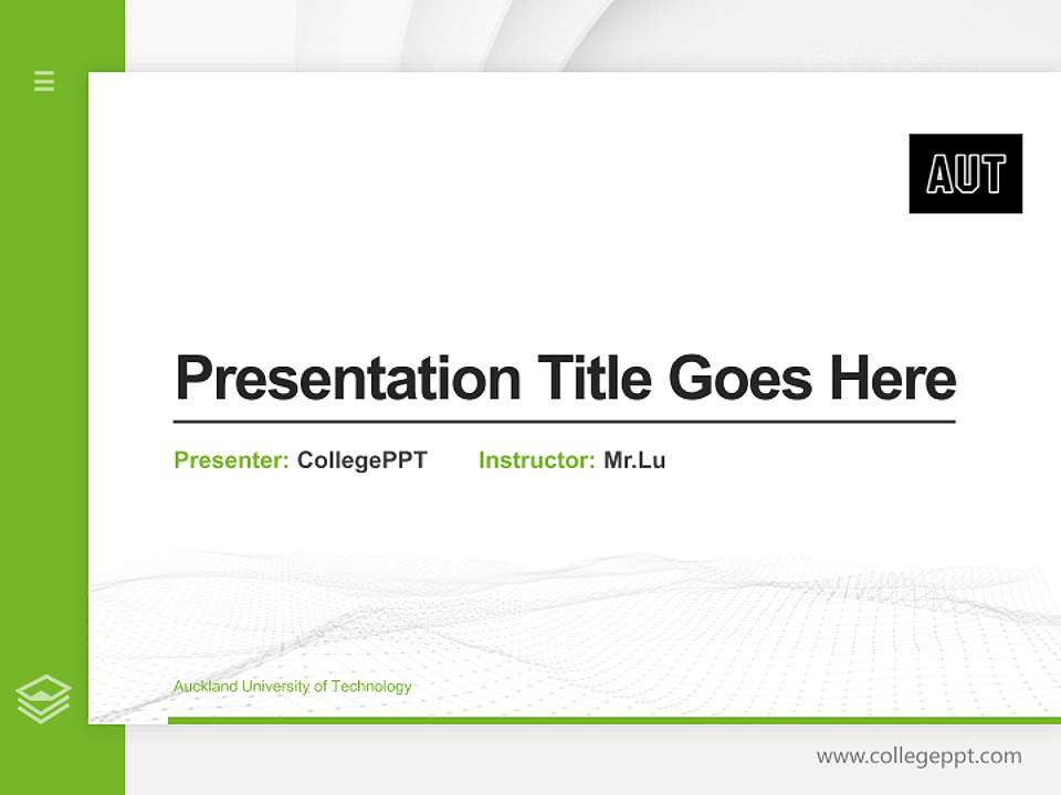 Auckland University of Technology Thesis Proposal/Graduation Defense PPT Template4:3 ratio PPT effect preview image5