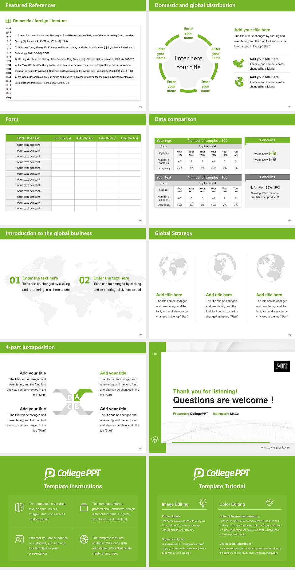 Auckland University of Technology Thesis Proposal/Graduation Defense PPT Template4:3 ratio PPT effect preview image4