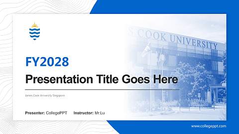 James Cook University Singapore Academic Presentation/Research Findings Report PPT Template
