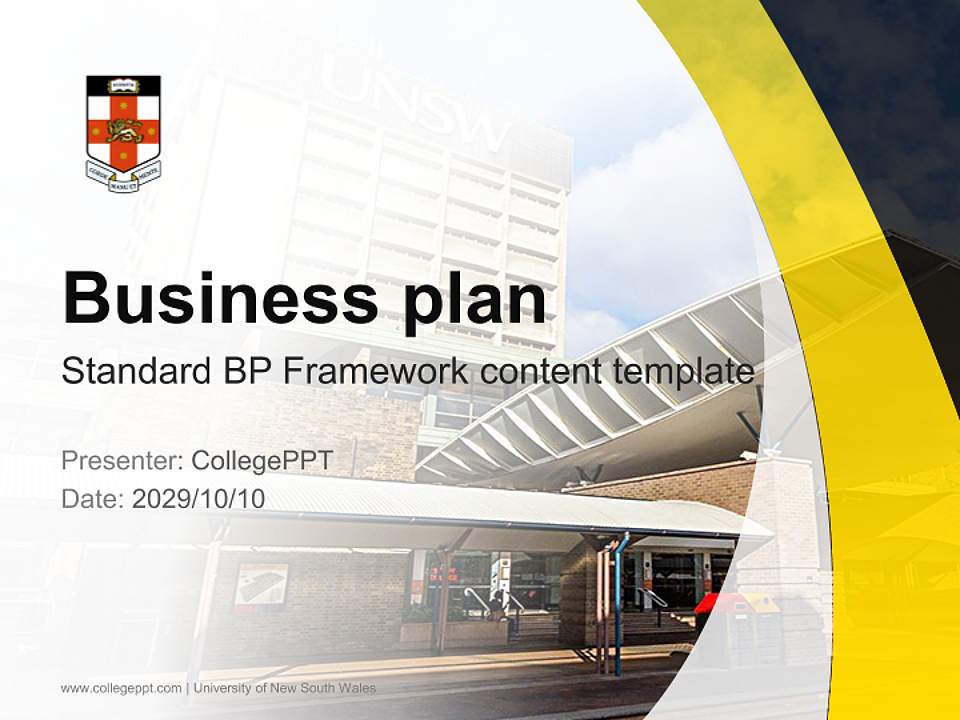 University of New South Wales Competition/Entrepreneurship Contest PPT Template4:3 ratio PPT effect preview image9