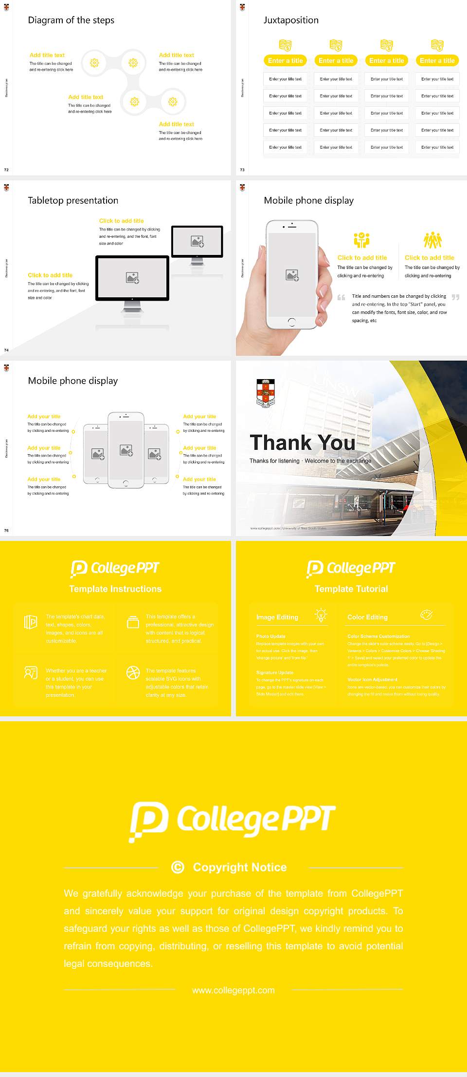 University of New South Wales Competition/Entrepreneurship Contest PPT Template4:3 ratio PPT effect preview image9