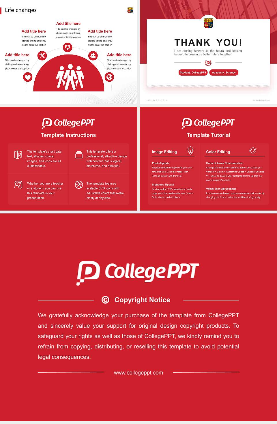 University College Cork National Scholarship Defense PPT Template4:3 ratio PPT effect preview image4