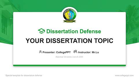 Alipurduar University Graduation Thesis Defense PPT Template