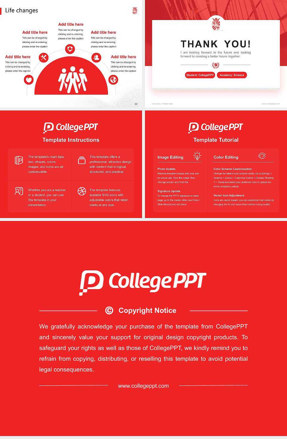 University of Groningen National Scholarship Defense PPT Template4:3 ratio PPT effect preview image4