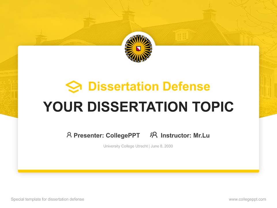 University College Utrecht Graduation Thesis Defense PPT Template4:3 ratio PPT effect preview image7