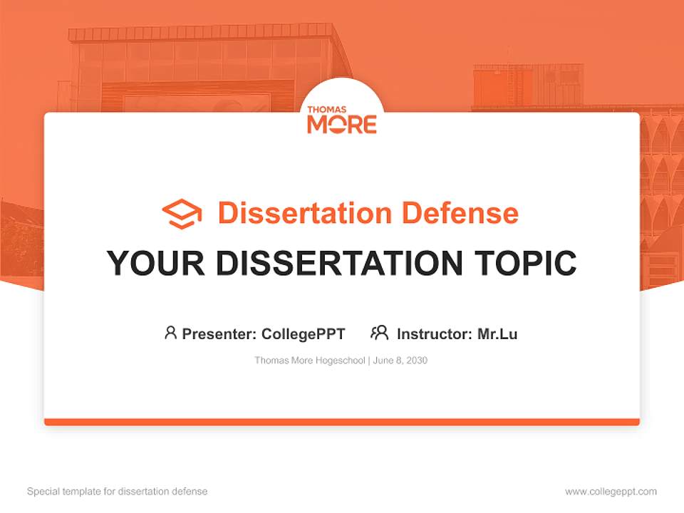 Thomas More Hogeschool Graduation Thesis Defense PPT Template4:3 ratio PPT effect preview image7