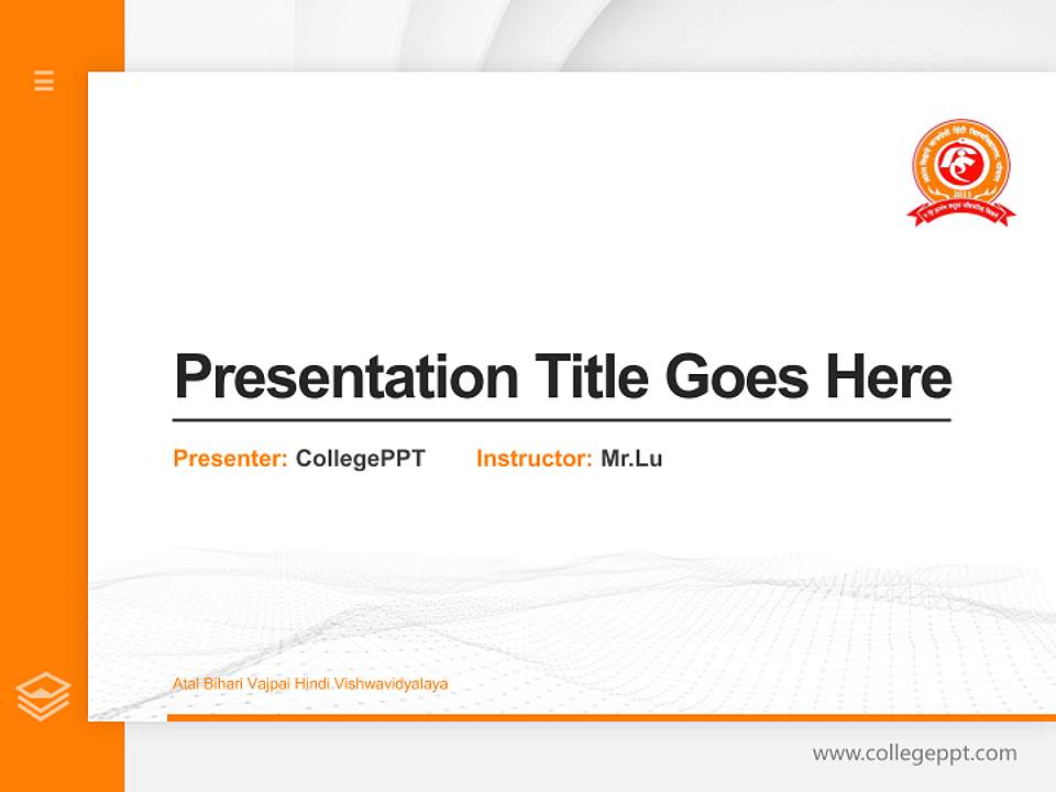 Atal Bihari Vajpai Hindi Vishwavidyalaya Thesis Proposal/Graduation Defense PPT Template4:3 ratio PPT effect preview image5