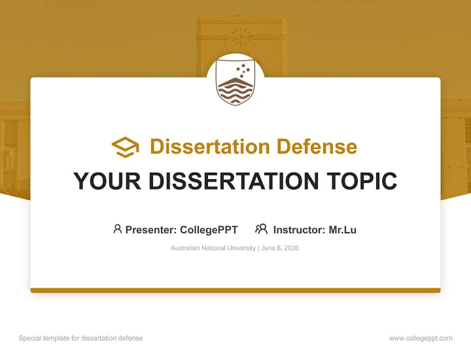 Australian National University Graduation Thesis Defense PPT Template4:3 ratio PPT effect preview image7