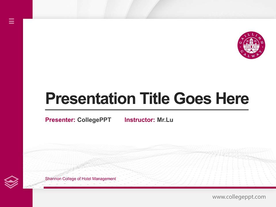 Shannon College of Hotel Management Thesis Proposal/Graduation Defense PPT Template4:3 ratio PPT effect preview image5
