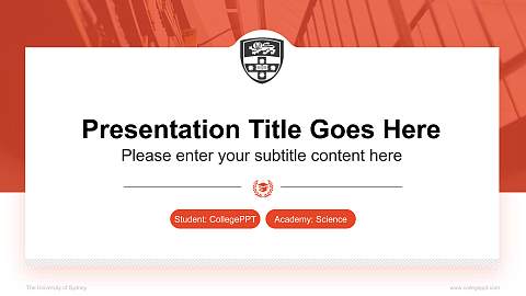 The University of Sydney National Scholarship Defense PPT Template