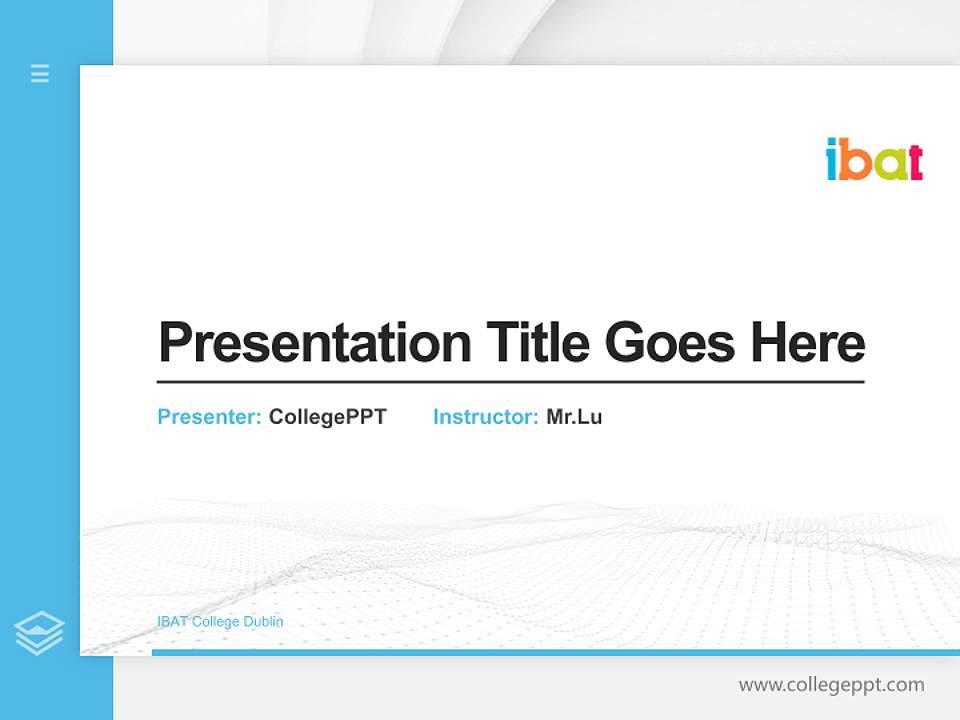 IBAT College Dublin Thesis Proposal/Graduation Defense PPT Template4:3 ratio PPT effect preview image5