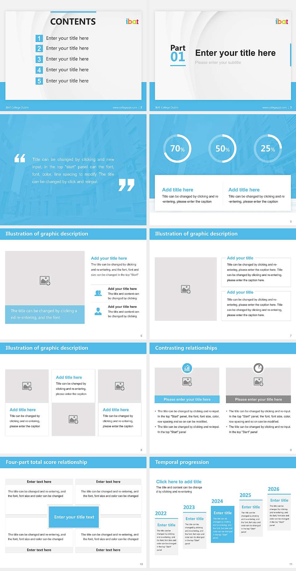 IBAT College Dublin Thesis Proposal/Graduation Defense PPT Template4:3 ratio PPT effect preview image2