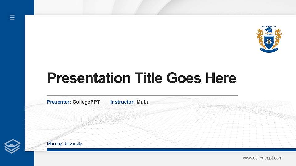 Massey University Thesis Proposal/Graduation Defense PPT Template16:9 ratio PPT effect preview image