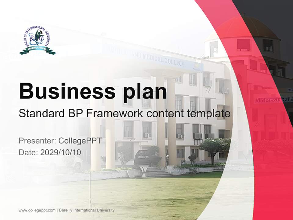 Bareilly International University Competition/Entrepreneurship Contest PPT Template4:3 ratio PPT effect preview image9