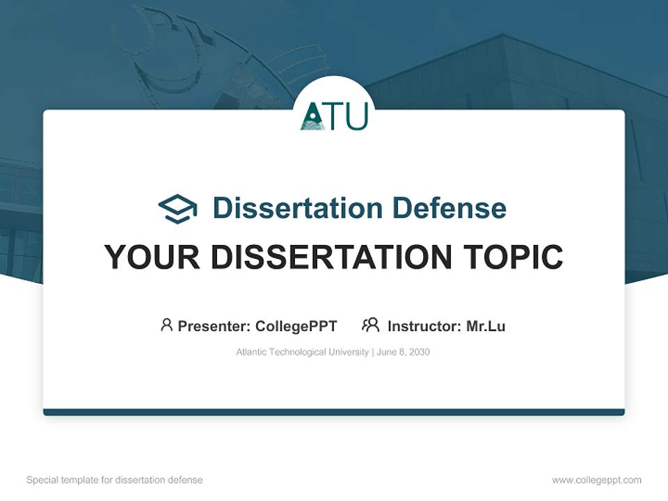 Atlantic Technological University Graduation Thesis Defense PPT Template4:3 ratio PPT effect preview image7