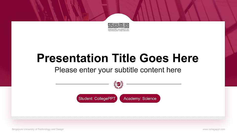Singapore University of Technology and Design National Scholarship Defense PPT Template16:9 ratio PPT effect preview image