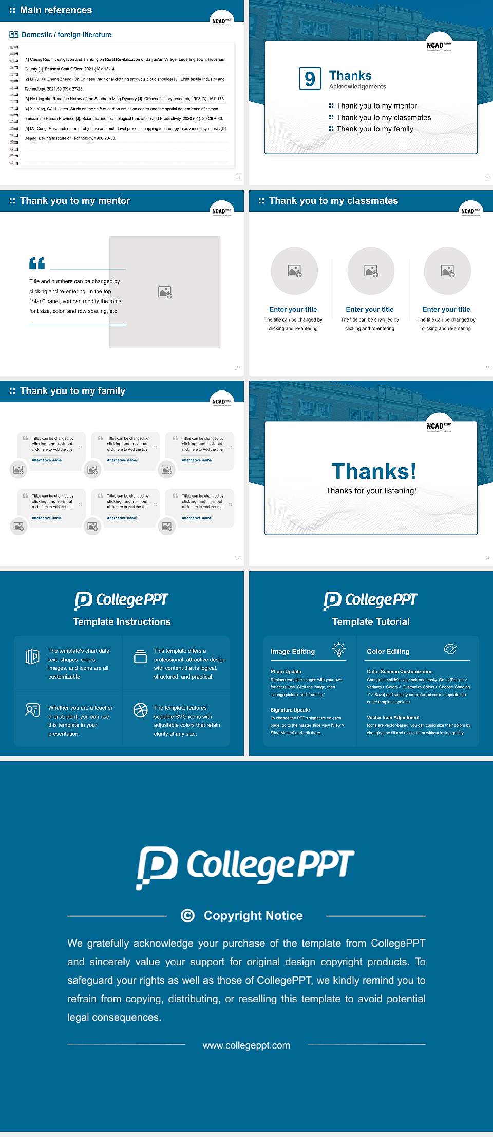 National College of Art and Design Graduation Thesis Defense PPT Template4:3 ratio PPT effect preview image7
