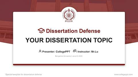 Bangalore University Graduation Thesis Defense PPT Template