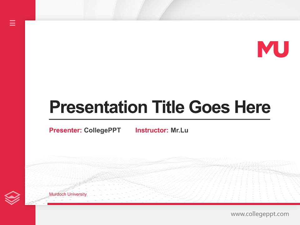 Murdoch University Thesis Proposal/Graduation Defense PPT Template4:3 ratio PPT effect preview image5
