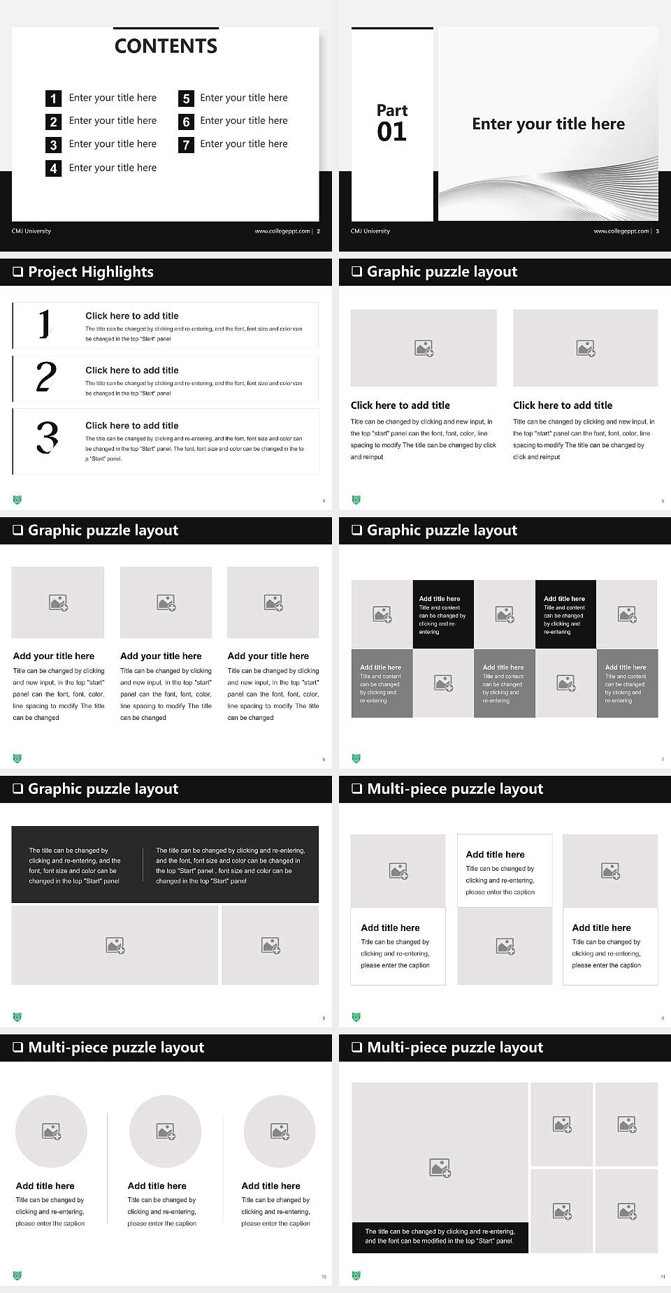 CMJ University General Purpose PPT Template4:3 ratio PPT effect preview image2
