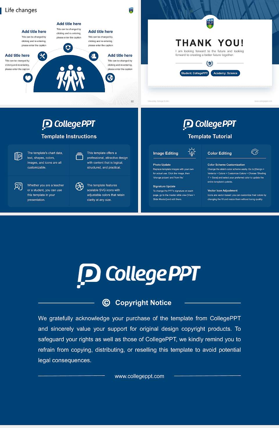 University College Dublin National Scholarship Defense PPT Template4:3 ratio PPT effect preview image4