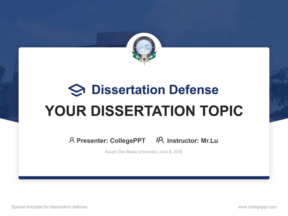 Assam Don Bosco University Graduation Thesis Defense PPT Template4:3 ratio PPT effect preview image7