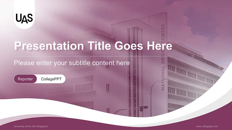 University of the Arts Singapore Lecture Sharing and Networking Event PPT Template16:9 ratio PPT effect preview image