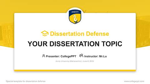 Amity University (Maharashtra) Graduation Thesis Defense PPT Template