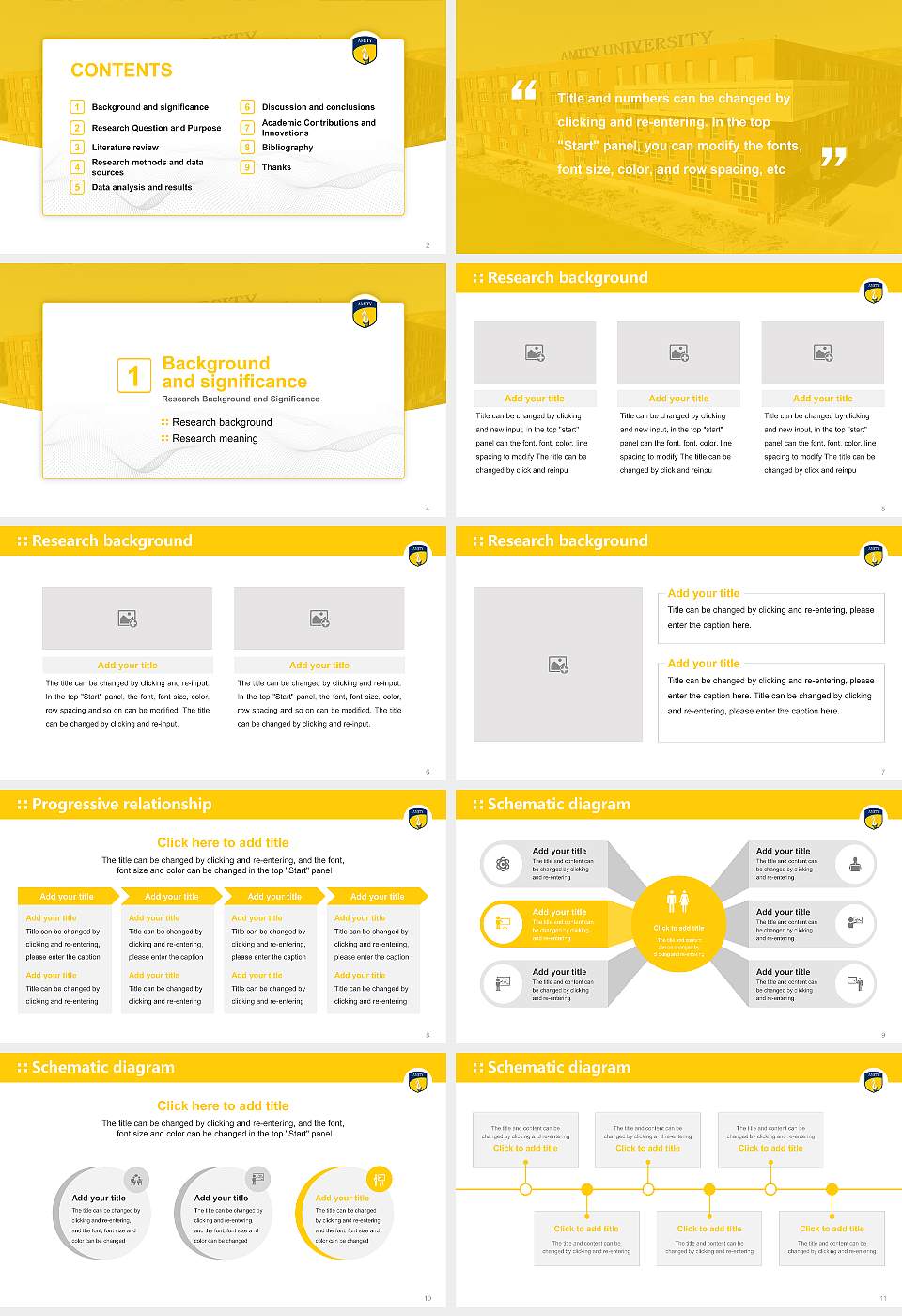 Amity University (Maharashtra) Graduation Thesis Defense PPT Template16:9 ratio PPT effect preview image2