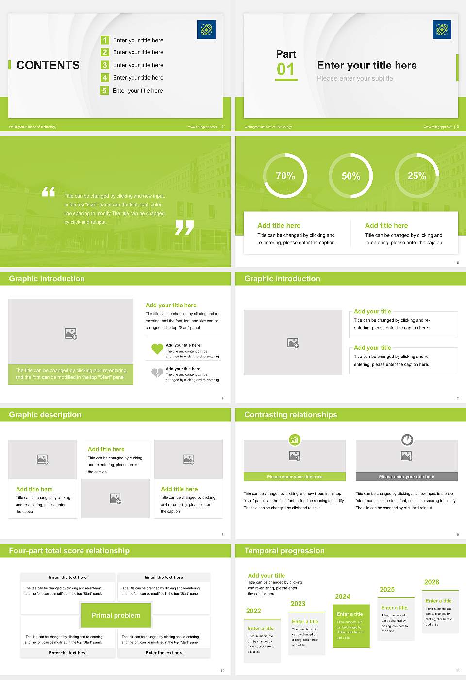 Wellington Institute of Technology Thesis Proposal/Graduation Defense PPT Template16:9 ratio PPT effect preview image2