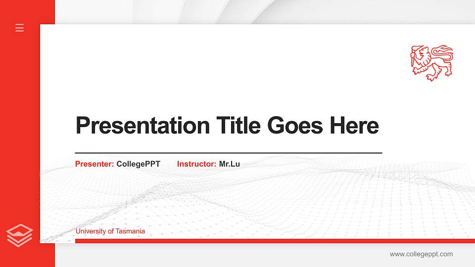 University of Tasmania Thesis Proposal/Graduation Defense PPT Template16:9 ratio PPT effect preview image