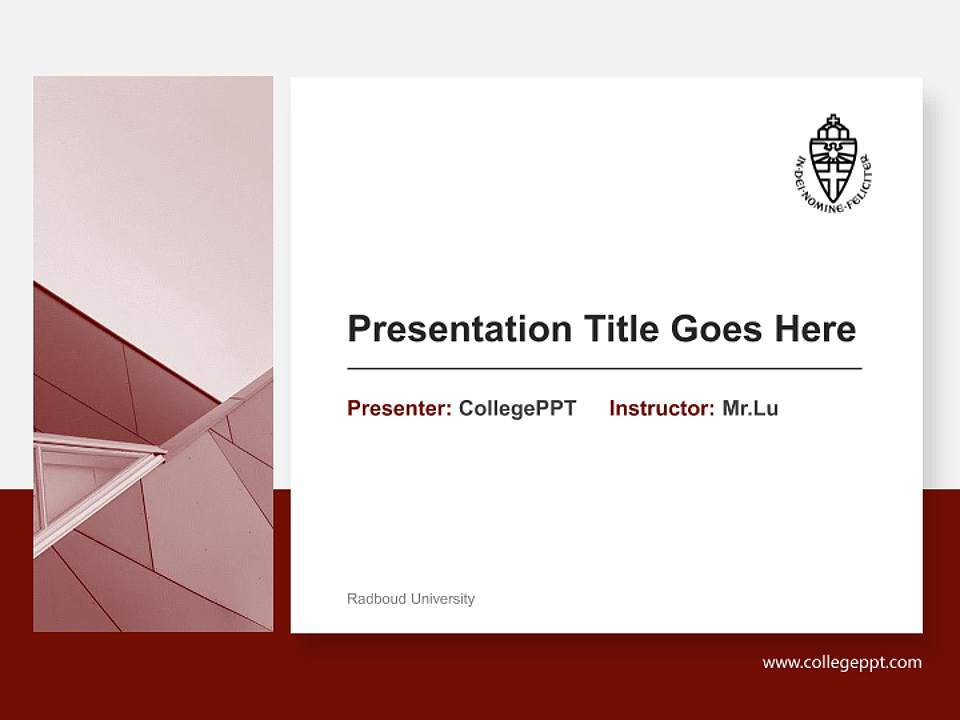 Radboud University General Purpose PPT Template4:3 ratio PPT effect preview image6