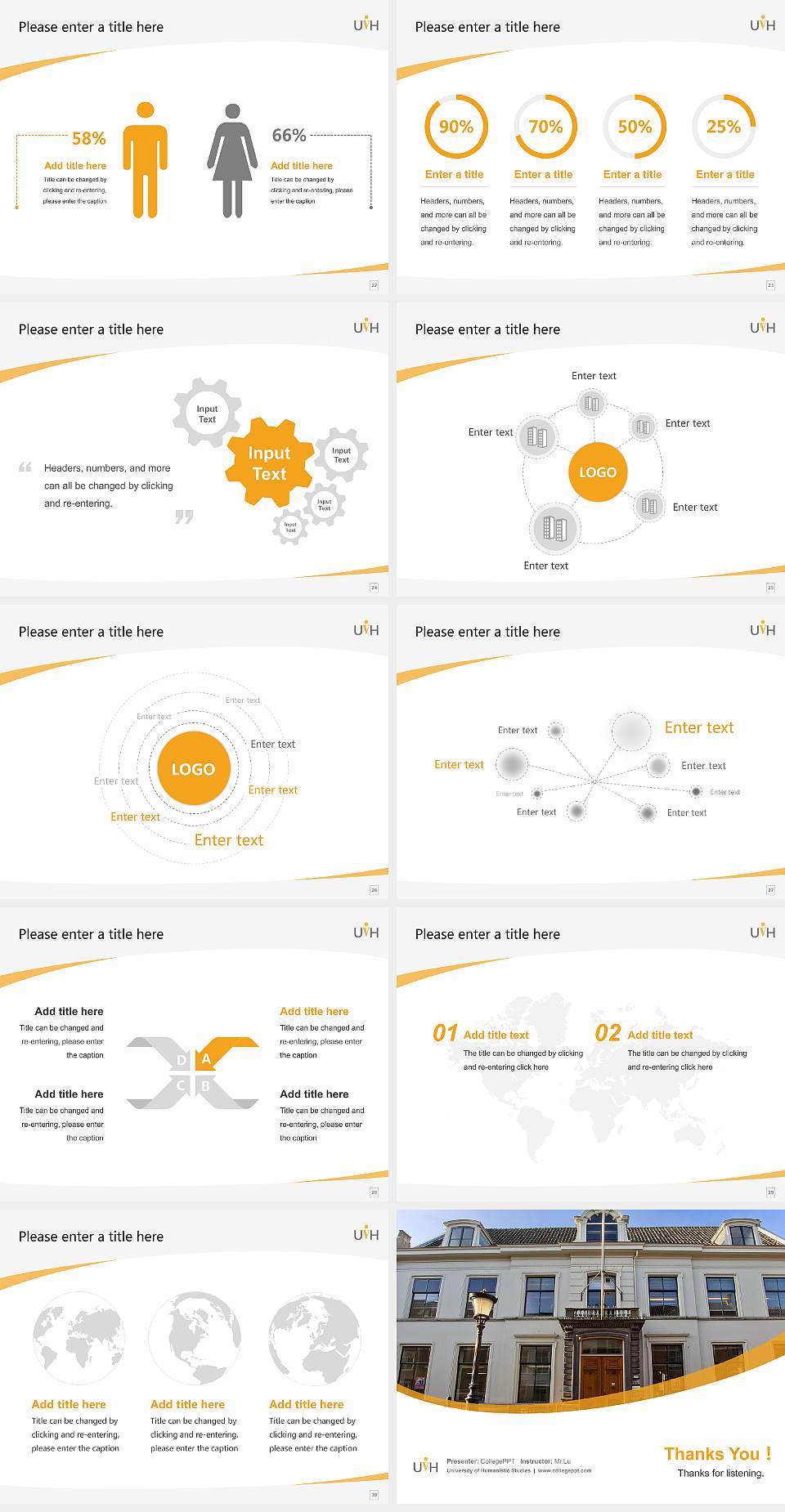 University of Humanistic Studies Course/Courseware Creation PPT Template4:3 ratio PPT effect preview image4