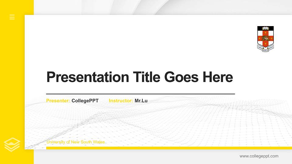University of New South Wales Thesis Proposal/Graduation Defense PPT Template16:9 ratio PPT effect preview image